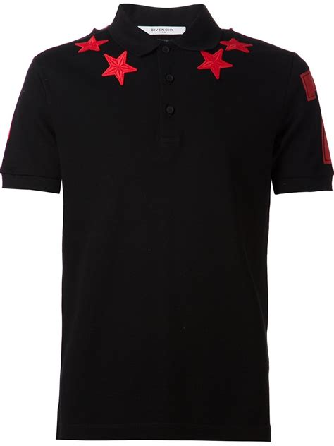 givenchy black star patch polo|Men's Givenchy Designer Polo Shirts .